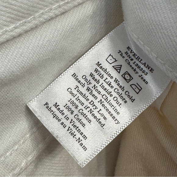 Everlane The Cheeky Jean Off White Button Fly Straight Leg Women’s Size 27 - Picture 6 of 7